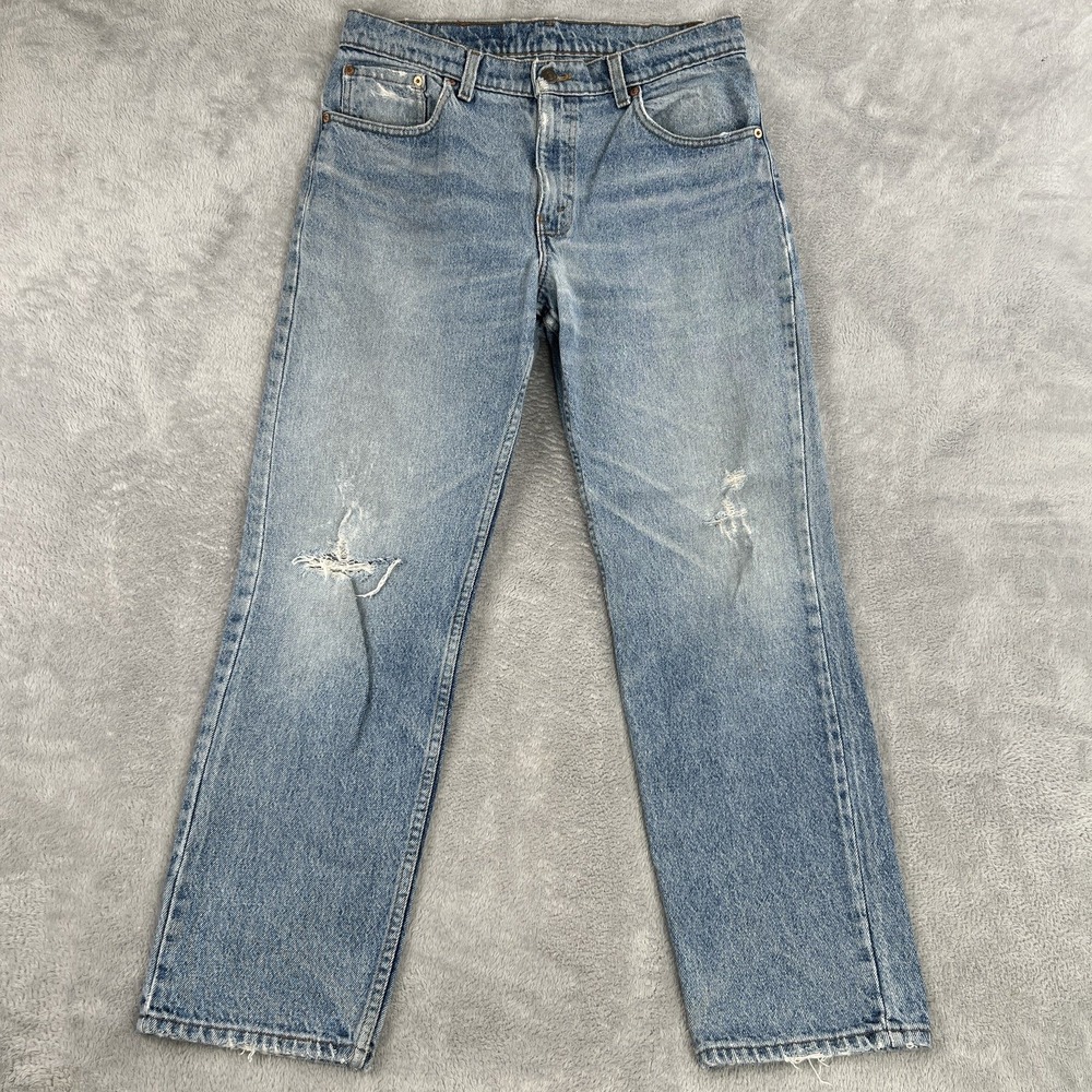 Vtg 90's Levis 506 Straight Leg Jeans 34x29 Blue Distressed Made in USA Men